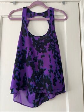 silence + noise Purple and Black Printed Racerback Camisole